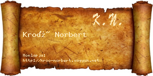 Kroó Norbert névjegykártya