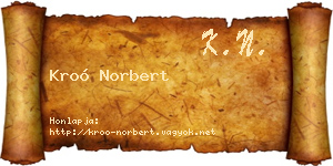 Kroó Norbert névjegykártya