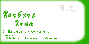 norbert kroo business card