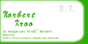 norbert kroo business card